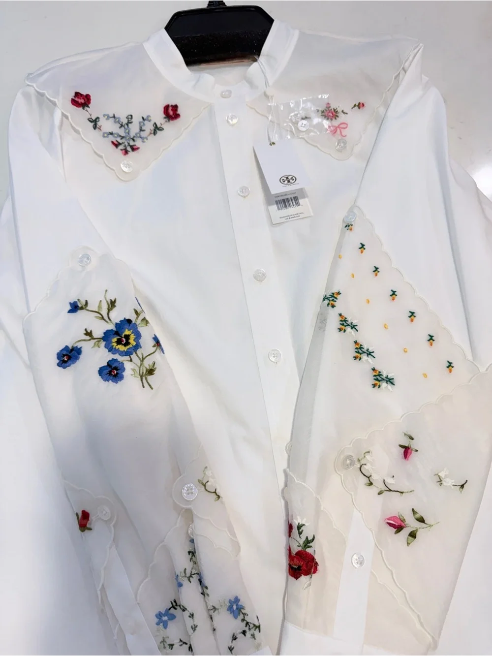 Tory Burch NWT Rare Discontinued Intricate Floral Embroidered Blouse